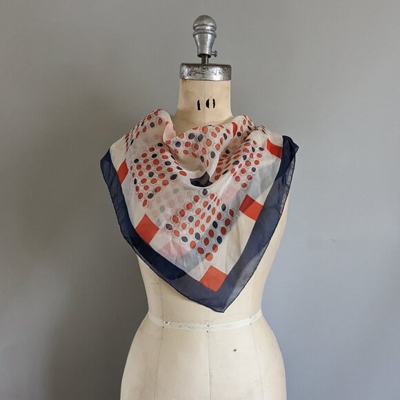 Vintage 1970s Geometric Shapes Bandana Headband Scarf - Picture 1 of 7